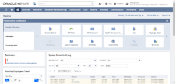 Dashboard preferences – Hướng dẫn tùy chỉnh Dashboard trên Oracle NetSuite ERP 2 Những thông tin có thể được trình bày trên dashboard
