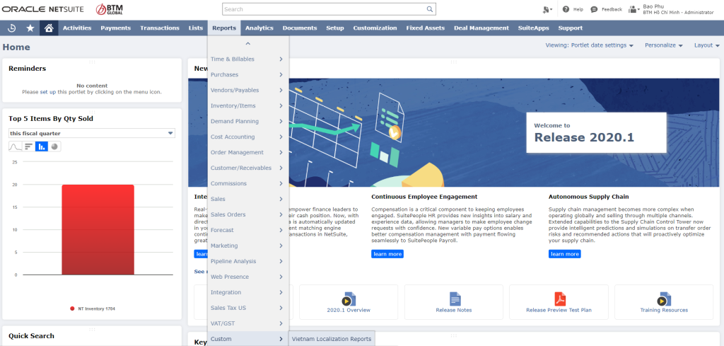 BTM Global Việt Nam cung cấp gói bản địa hóa tài chính kế toán của Oracle NetSuite theo tiêu chuẩn Việt Nam 1 BTM Global Vietnam Financial Localization 02