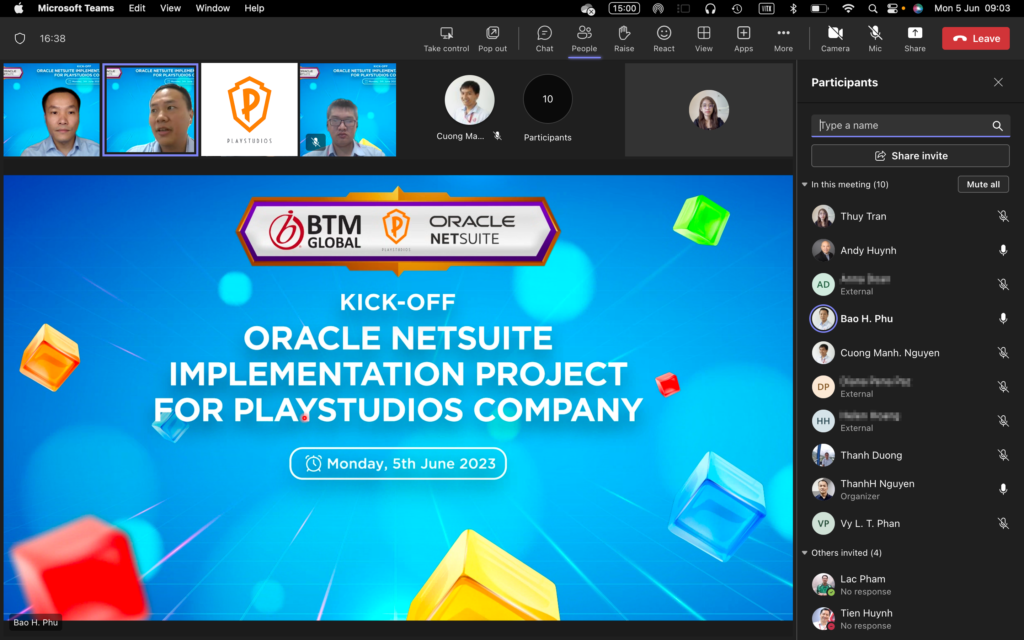 Đội dự án PLAYSTUDIOS và BTM Global tham gia lễ khởi động dự án