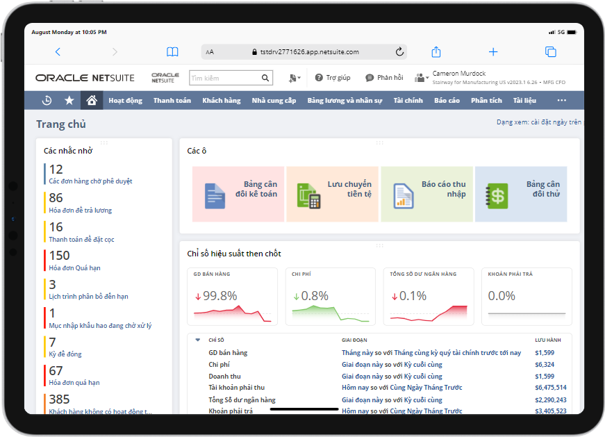 Oracle NetSuite Cloud ERP là một trong những hệ thống ERP phổ biến nhất trên thế giới hiện nay